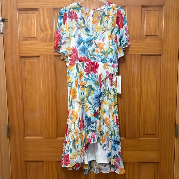 Calvin Klein Multicolor Floral High Low Dressp - Picture 1 of 12